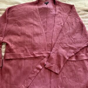 Express Berry Open Front Long Cardigan
